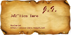 Jálics Imre névjegykártya